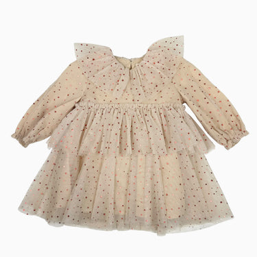 Robe à col pêche 'étoiles' doublée en tulle 18M