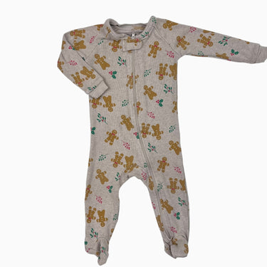 Pyjama taupe 'pain d'épices' en coton bio 6-9M
