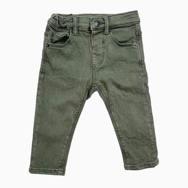 Pantalon vert "The slim denim"en coton extensible 6-9M