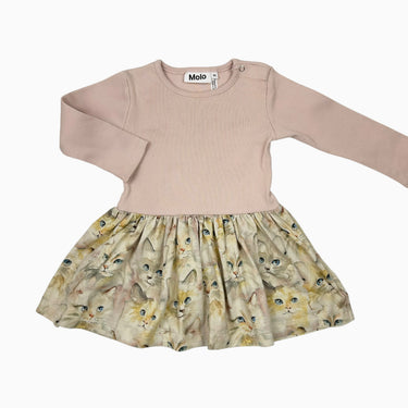Robe rose avec volant 'chats' 1Y