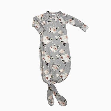 Dormeuse à noeud grise fleruie en bambou et spandex NB