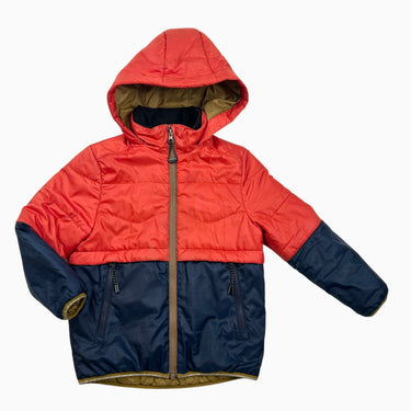 Manteau mi-saison rouge et marine style puffer mince 6Y
