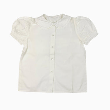 Blouse à col claudine blanche vintage 8Y