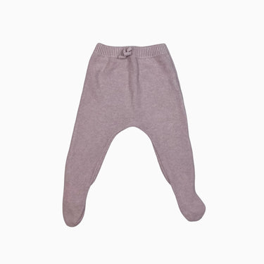 Legging à pied rose en tricot de coton 6-9M
