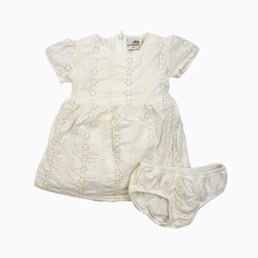 Robe avec bloomer blanche avec broderie anglaise 9-12M