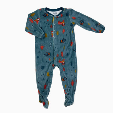 Pyjama vert 'sapins et chiens' 12-18M