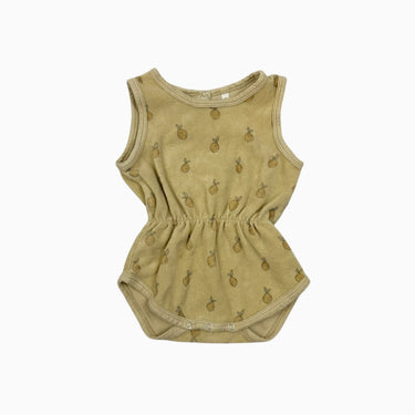 Combi short jaune 'citrons' en ratine 3-6M