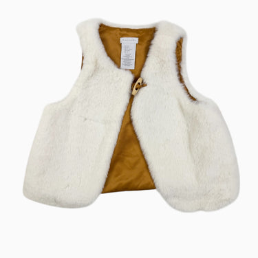 Veste sans manche blanche en peluche 4Y