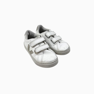 Sneakers blanches à velcro en cuir 12US