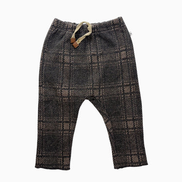 Pantalon carreauté marron en poly et acrylique 6M