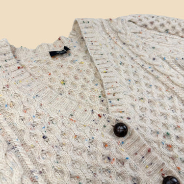 Pull vanille 'confettis' en tricot de laine et poly XS