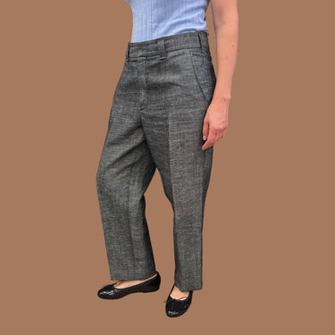 Pantalon marine en coton et chanvre pour femmes 8US