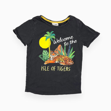 T-shirt en coton 'Welcome to the Isle of Tiger' 6-8Y