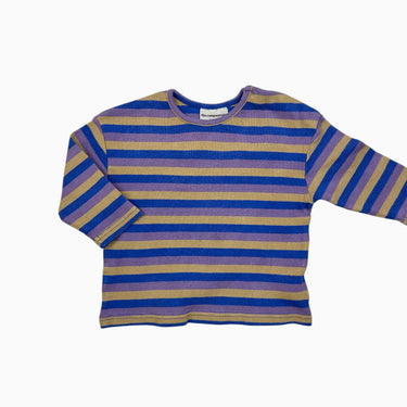 Chandail à rayures violettes et bleues 3-6M