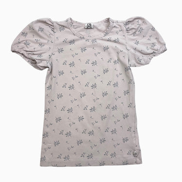 T-shirt rosé fleuri avec manches bouffantes 6Y