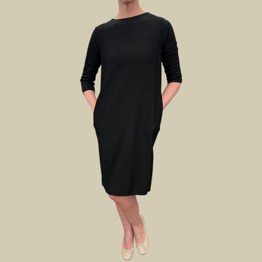 Robe noire en rayonne, nylon et spandex pour femmes S