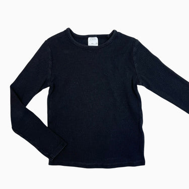 Chandail noir côtelé 8-9Y