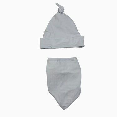 Ensemble bonnet et bavoir bandana bleu ciel XXS 0-3M