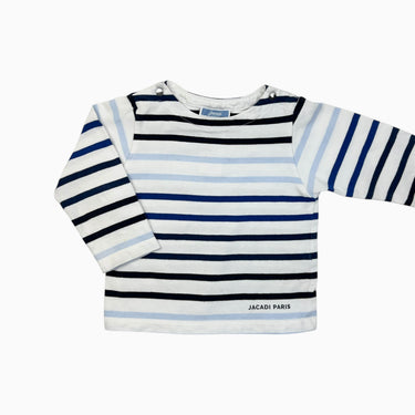 Chandail style marinière à rayures bleues 18M