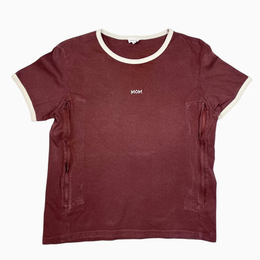 T-shirt marron d'allaitement en coton pour femmes M