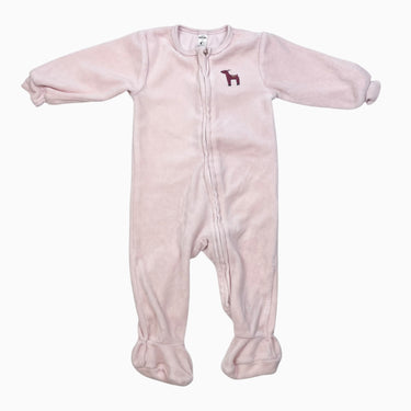 Pyjama rose poudré en velours 'bambi' 9M