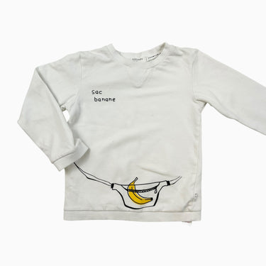 Chandail blanc 'sac banane' 4Y