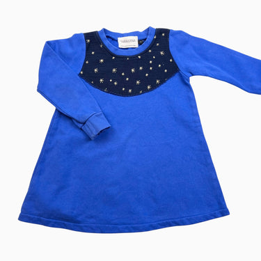 Robe bleu royal avec étoiles dorées 7Y
