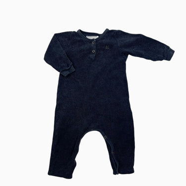 Combi noire en ratine 'pelucheuse' 3-6M