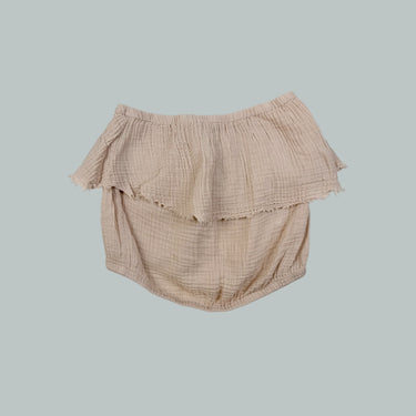 Haut beige mousseline de coton pour femmes XS