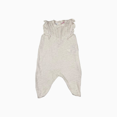 Combi vanille en tricot avec détail crocheté au col 3-6M