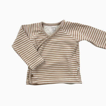 Chandail kimono à rayures roses 4-6M