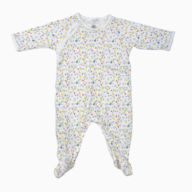 Pyjama blanc à imprimé tulipe multicolore en coton 6M