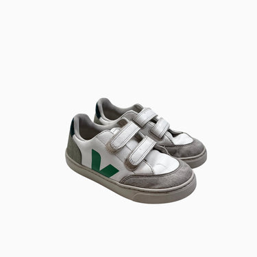 Sneakers blancs en cuir logo vert 32EU-JR1US