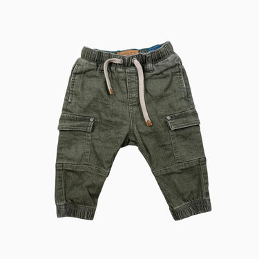 Pantalon 'cargo' vert 9-12M