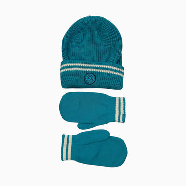Tuque et mitaines turquoise Large 5-8Y