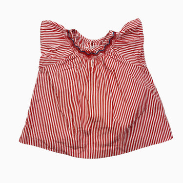 Blouse à rayures rouges avec smock 18M