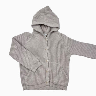Veste à capuchon avoine en tricot 5Y