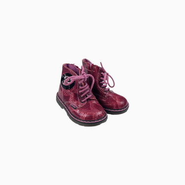 Bottines rouges texturées à lacets 20EU
