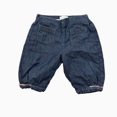 Pantalon 'bubble' vintage en coton chambray 18M