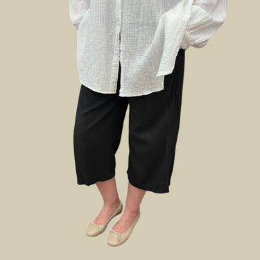 Pantalon noir en lyocell pour femmes S