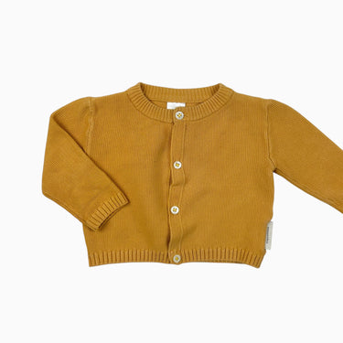 Cardigan orange-mangue en tricot de coton 3-6M