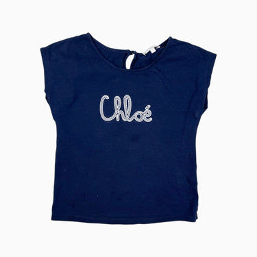 T-shirt marine 'Chloé' brodé 6Y