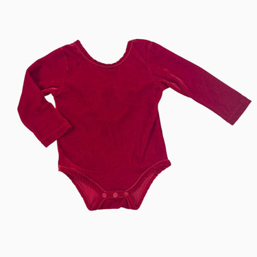 Body rouge en velours 2-3Y