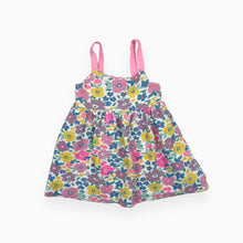 Charger l&#39;image dans la galerie, Robe avec bretelles roses en coton et poly texturé à larges motifs florals 3Y
