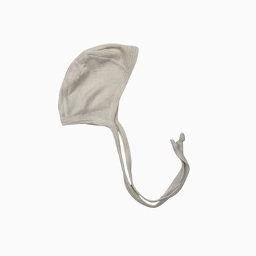 Bonnet vanille en laine et coton 0-3M