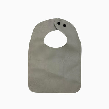 Bavoir gris en cuir végan