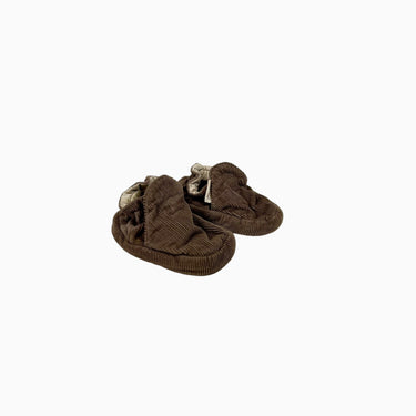 Pantoufles taupe en corduroy 12CM 12M