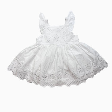 Robe blanche broderies anglaises 6-12M