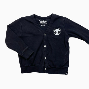 Cardigan noir avec écusson 'panda' 3-4Y