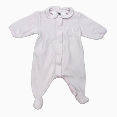 Pyjama rose pâle en velours avec col 1M